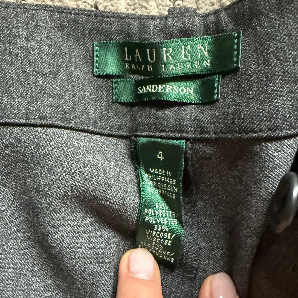 Lauren Ralph Lauren "Sanderson" Grey Trouser Pants/Slacks - Picture 2 of 3